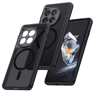 OnePlus 12 Schwarze Transparente Magnetische Handyhülle